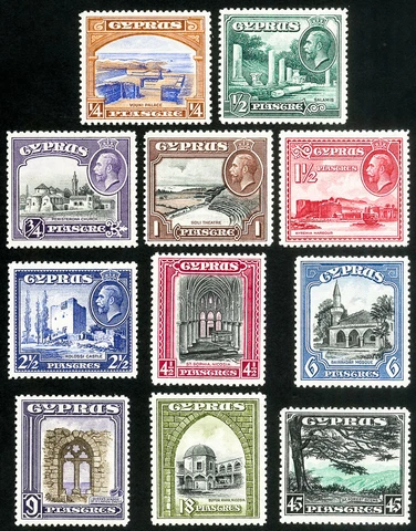 Cyprus Stamps # 125-35 MVLH VF Scott Value $231.80 Cover
