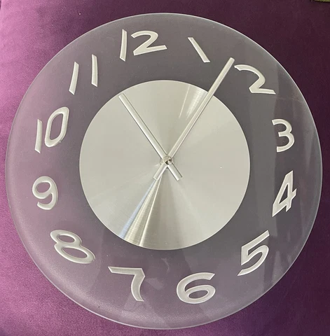 Funky Verichron Wall Clock Frosted Glass 80s 90s Postmodern Vibe 12” Diameter Cover