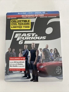 NEW SEALED FAST & FURIOUS 6 BLU-RAY DVD STEELBOOK EXTENDED EDITION - Picture 1 of 3