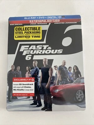 NEW SEALED FAST & FURIOUS 6 BLU-RAY DVD STEELBOOK EXTENDED EDITION - Image 1 of 3