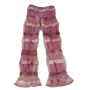 Les Toux Petits Pants Girls 12 Pink Tulle Ribbon Ruffle Stretch Dance Letzt USA - Picture 1 of 10