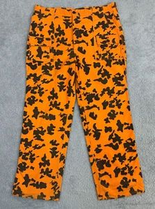 Vintage Cabela's Men's Camo Orange Hunting Pants Size 36 USA Made - Picture 1 of 12