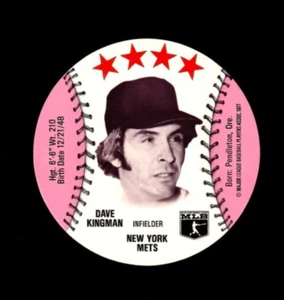 MSA Zip'z Discs 1977 Dave Kingman New York Mets como nuevo - Imagen 1 de 2