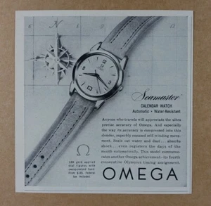 Reloj calendario Omega Seamaster 1953 anuncio impreso vintage - Imagen 1 de 1