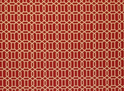 MILL CREEK FIELTRO CHILE ROJO ENREJADO GEOMÉTRICO TELA EXTERIOR POR YARDA 54"W Foto 1 de 4