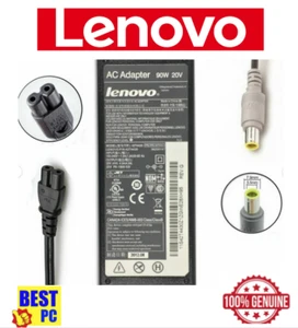 Genuine Lenovo ThinkPad Laptop AC Charger Power Adapter 90W 20V 4.5A ROUND TIP - Picture 1 of 4