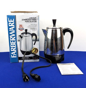 Farberware FCP240 2-4-Cup Percolator Stainless Steel Excellent in Original Box