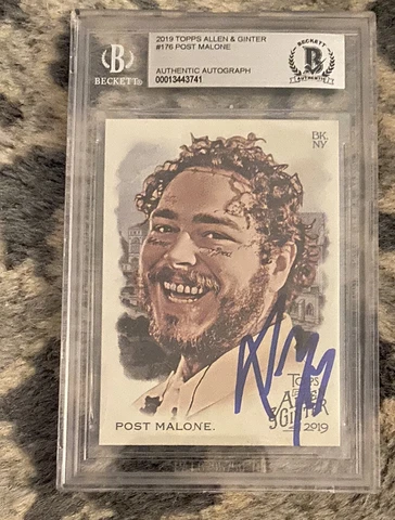 POST MALONE signed autographed 2019 Topps Allen and Ginter Beckett Slabbed BAS Cover