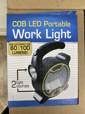 New Battery Powered COB LED Portable Work Light, 2 Light Sources, 60&100 Lumens  - Image 1 of 2