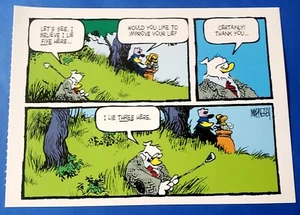 Postcard Shoe on Golf Comic Strip "Improve Your Lie" 6.5" x 4.75" Jeff MacNelly - Picture 1 of 2