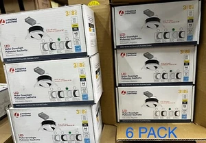 Lithonia Lighting 6 PACK 3 “ LED Recessed Gimbal Tilt Downlight WHITE WF3 - Picture 1 of 5