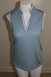 WOMEN'S RALPH LAUREN RLX POLO Wicking SIZE Small BLUE/CREAM NWT $110 - Picture 1 of 5
