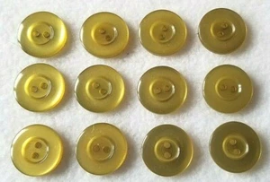 12 Yellow Greenish 2 Hole Buttons, Excellent Condition, Fast Shipping USA Seller - Picture 1 of 4