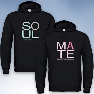 Soulmate Hoodie Kapuzen Pulli Sweatshirt Couple Paar Valentinstag Unisex XXS-5XL - Bild 1 von 2