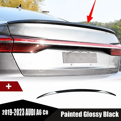 For 2019-2024 AUDI A6 C8 S6 Painted Gloss Black S6 Style Rear Trunk Spoiler Wing - Image 1 of 4