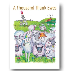 Compost Heap Greeting Card A Thousand Thank Ewes You Humorous Funny Sheep Baa - Picture 1 of 2