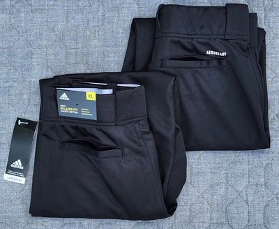 2 Pairs of Adidas Boys Triple Stripe Traditional Baseball Pants; Black; Size XL - Image 1 of 4