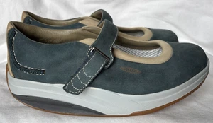 MBT KAYA Mary Jane Physiological Shoes Women Blue Nubuck Leather Rocker Size 8.5 - Picture 1 of 9