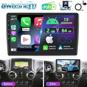 10" 64GB CarPlay Android 15 Radio Für Jeep Wrangler JK 2007-2018 FM GPS RDS DAB+ - Bild 1 von 18