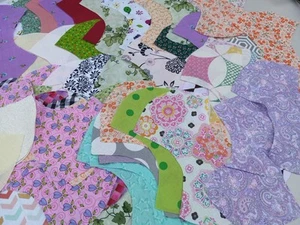 Lot Of Apple Core Patchwork Quilt Blocks Multicolor Over 50+ Mixed Pieces - Picture 1 of 4
