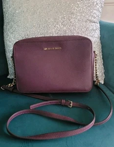 Michael Kors Saffiano Leather Jet Set Travel Crossbody Burgundy Bag Purse - Picture 1 of 8