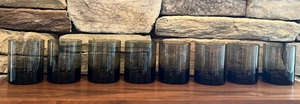 Vintage. 8er Set 70er Jahre SASAKI JAPAN LOWBALL / WHISKEY BOURBON GLÄSER RAUCHGRAU - Bild 1 von 11