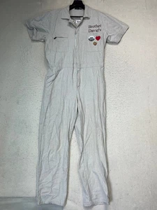 Hemp Zoo Jumpsuit Size Large Short Sleeve Hemp Blend Tapered Leg Beige - Picture 1 of 8