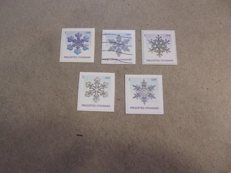 USA Used, 2013 Issue, Scott #4808-12 Snowflakes (Set of 5) - Image 1 of 1