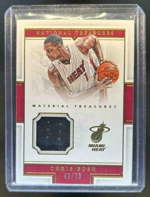 Camiseta deportiva 2015-16 National Treasures Chris Bosh Material #49/75 Heat Foto 1 de 2