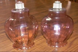 Home Interiors Celeste Pink Votive Candle Holders Cups Set/2 Scalloped Edge 5" - Picture 1 of 4