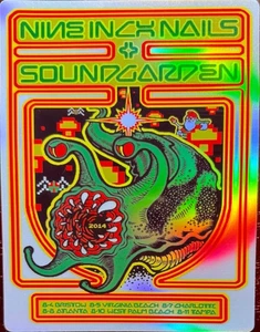 NINE INCH NAILS SOUNDGARDEN POSTER/STICKER 2014 CHARLOTTE TAMPA WEST PALM BEACH - Picture 1 of 4