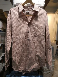 CALVIN KLEIN PLAID LONG SLEEVE SHIRT SIZE 18 34/35 - Picture 1 of 3