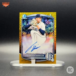 2025 Bowman Chrome Trevor Harrison 1st Auto Gold Shimmer /50 – Rays RC - Picture 1 of 2