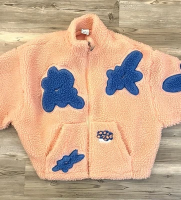 NIKE Sportswear Abstract Plush Pink Fleece Full-Zip Sherpa Jacket Women Size XXL - Image 1 of 4
