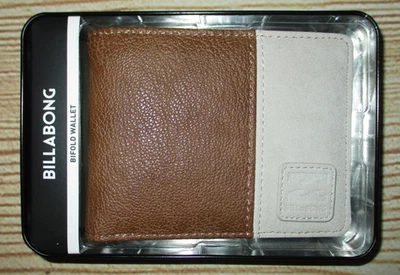CARTERA BILLABONG PARA HOMBRE MARRÓN CAQUI PLEGABLE CON CAJA DE REGALO DE HOJALATA Foto 1 de 4