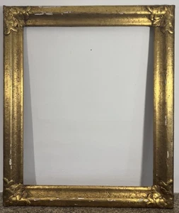 Rahmen Antik 19. 12F Golden Und Geschnitzt Empire Falz: 65x51cm Vue : 61 X 50 CM - Picture 1 of 8