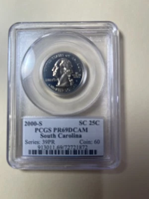 2000-S South Carolina Quarter PCGS Graded PR69 DC - Image 1 of 2