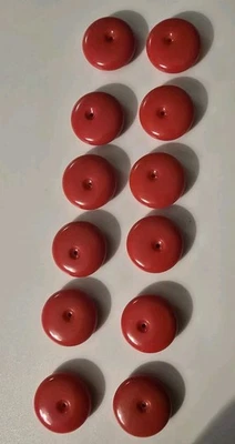 12 cuentas rojas brillantes Lucite vintage agujero desplazado 25 mm x 8 mm artesanía fabricación de joyas Foto 1 de 4