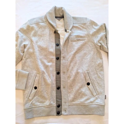 Cárdigan Ted Baker Grande L 4 Gris Algodón Nylon Tejido Bolsillos con Botones Excelente Foto 1 de 4