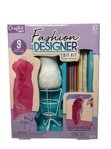 Fashion Designer DIY KIT 9 Fabrics Mannequin Pins Ribbons - Picture 1 of 3