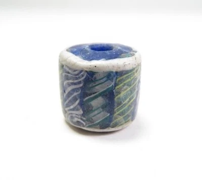 Japón Antiguo Netsuke Azul Blanco Ojime Cuentas Inro Ojime Sagemono Raro Era Meiji Foto 1 de 4