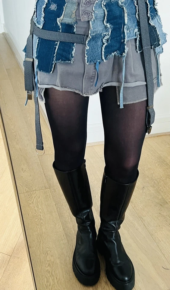 Denim Skirt. Handmade. Size XS-S. QUICK sale.  - Image 1 of 4