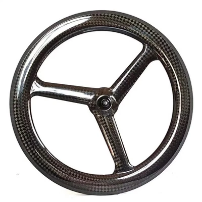 Carbon 3 Spokes Wheels 700C TT Road Track Fixed Gear Bike Wheelset Disc/V Brake - Image 1 of 4