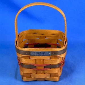 Cesta inaugural Longaberger 1993 - Tejidos con acento rojo y azul - Envío gratuito - Imagen 1 de 15