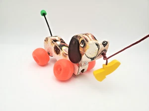 Vintage 1965 Fisher Price Zugspielzeug Hund Little Snoopy Wackelräder #693 - USA - Bild 1 von 15