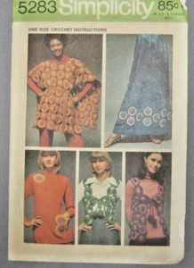 Simplicity 5283 ungeschnittene Häkelanleitung für Misses Weste Poncho und Medaillons - Bild 1 von 4