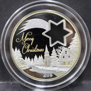 Kiribati 2014 Christmas Star 2oz Gold Plating Silver Coin - Picture 1 of 5