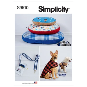SIMPLICITY Patron Couture S9510 Chien Lits, Laisse Avec Étui, Harnais Gilet Et - Afbeelding 1 van 7