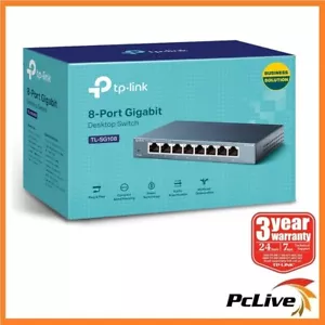 TP-Link TL-SG108 8-Port Gigabit Desktop Switch 1000Mbps Ethernet Steel Case QoS - Picture 1 of 9