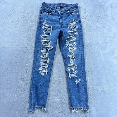 American Eagle Highest Rise Mom Jean Women's 2 Distressed Stretch Denim - Image 1 of 4